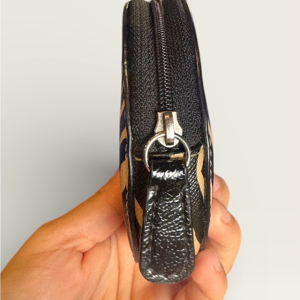 Coach Black and Tan Zebra Print Coin Purse - Picture 5 of 10